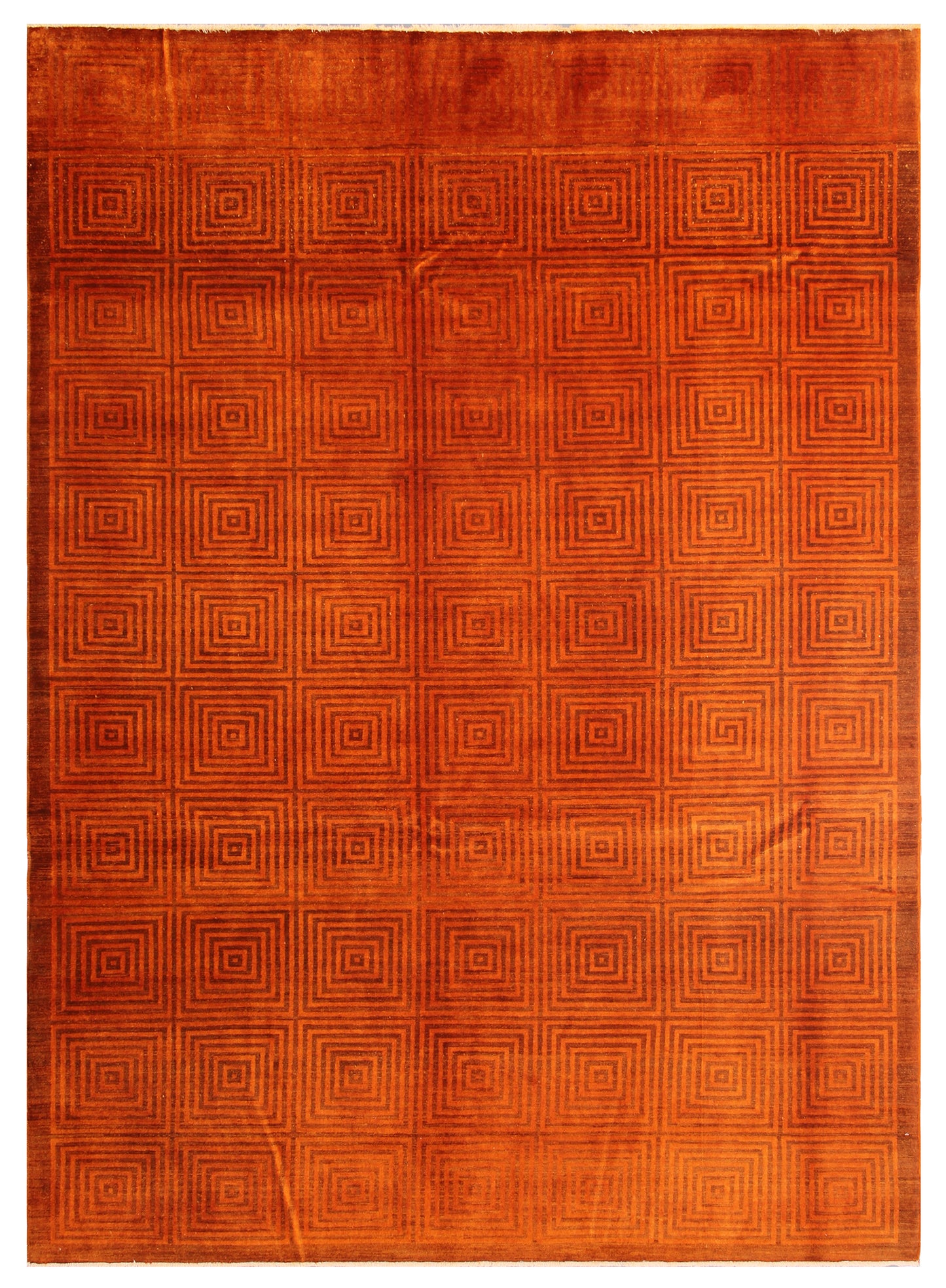 6x9 Orange Red Contemporary Design Ariana Over-dye Rug