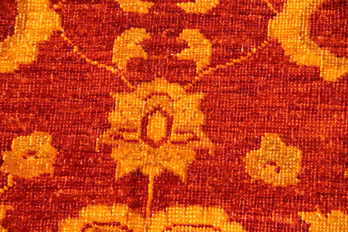 5x7 Red Tabriz Design Ariana Over-dye Rug