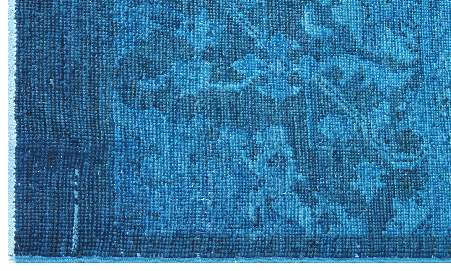 6'x9' Blue Contemporary Tabriz Design Ariana Overdye Rug