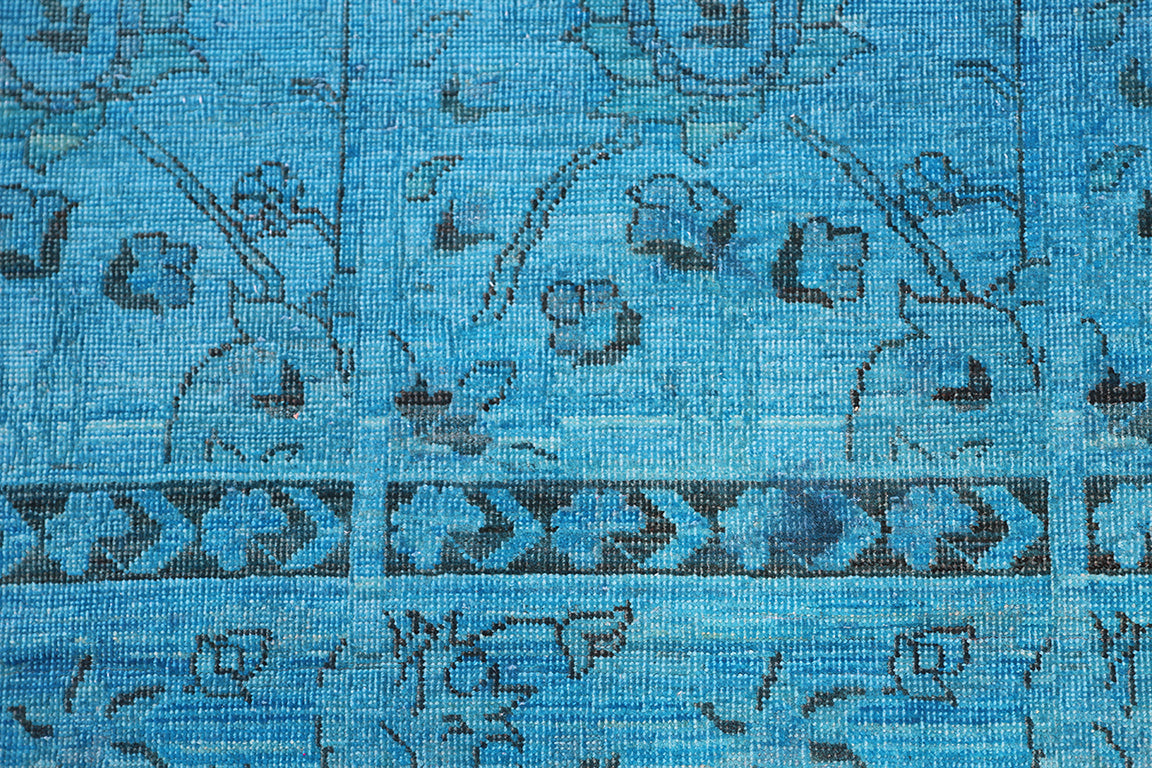 6x9 Contemporary Persian Design Turquoise Blue Ariana Overdye Rug