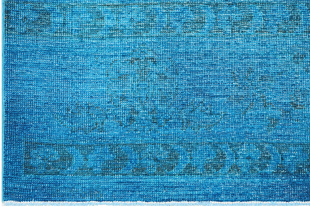 6'x10' Blue Persian Design Ariana Over-dye