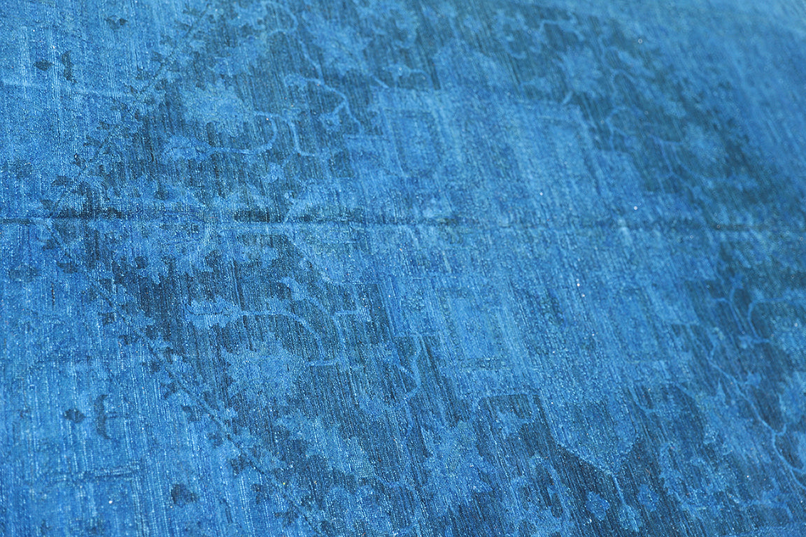 6x8 Contemporary Persian Design Blue Overdye Rug