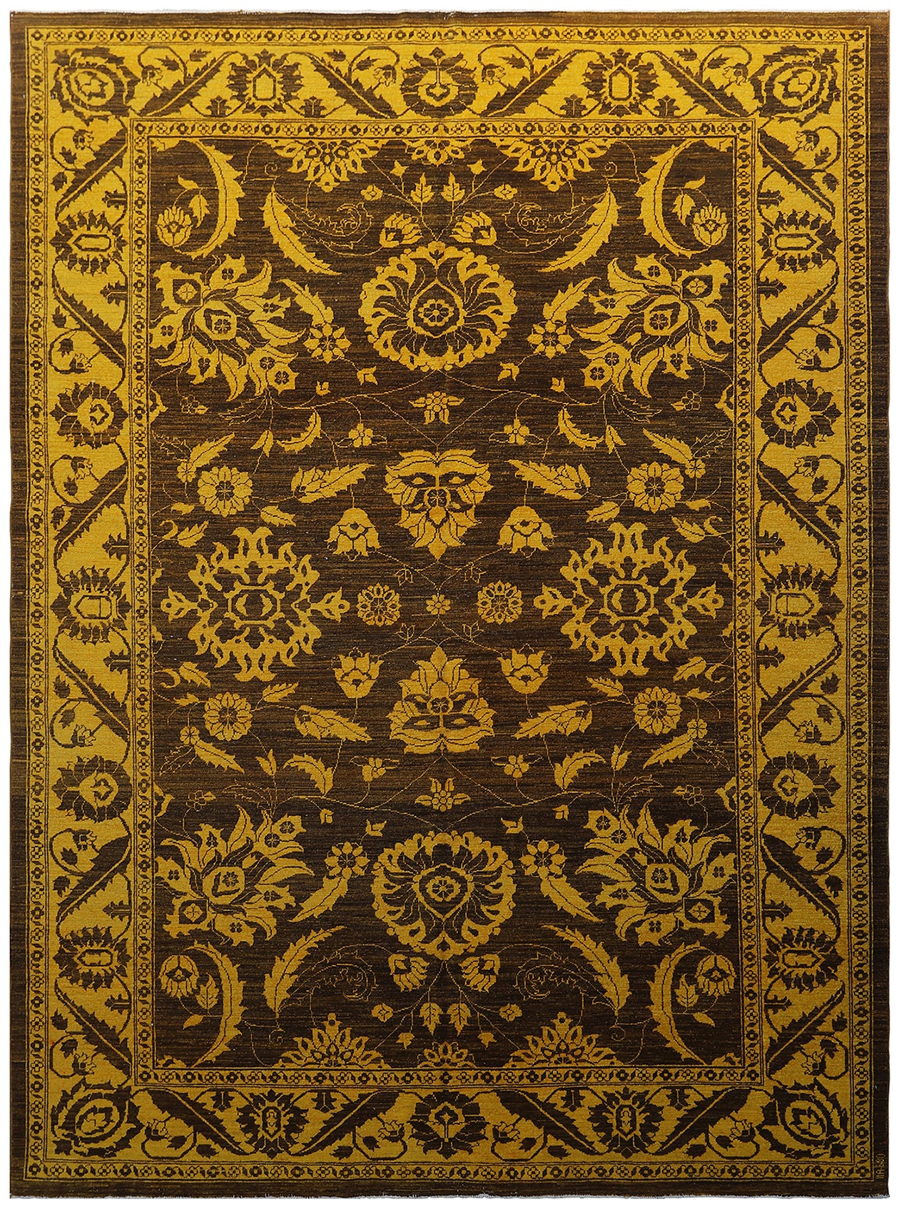 6x9 Gold Brown Ariana Sultanabad Design Overdye Rug