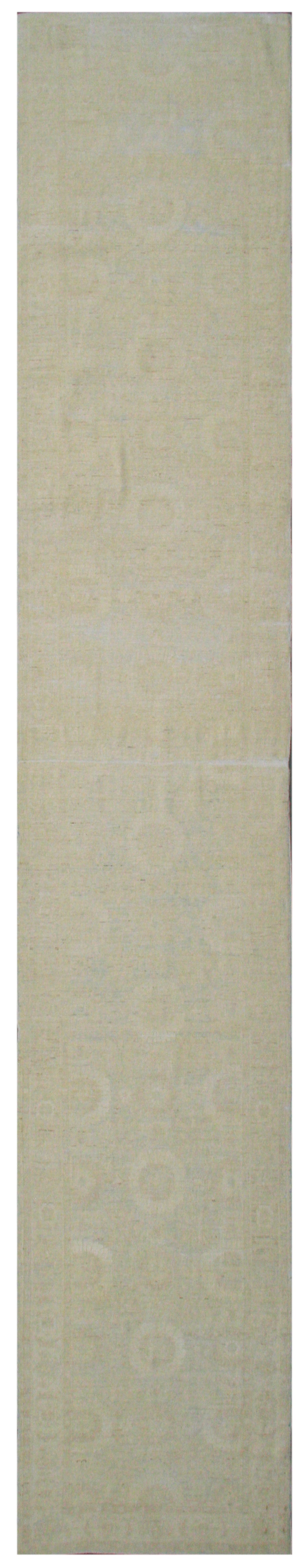 3x17 Soft Washed-out Pale Tabriz Design Ariana Transitional Runner Rug