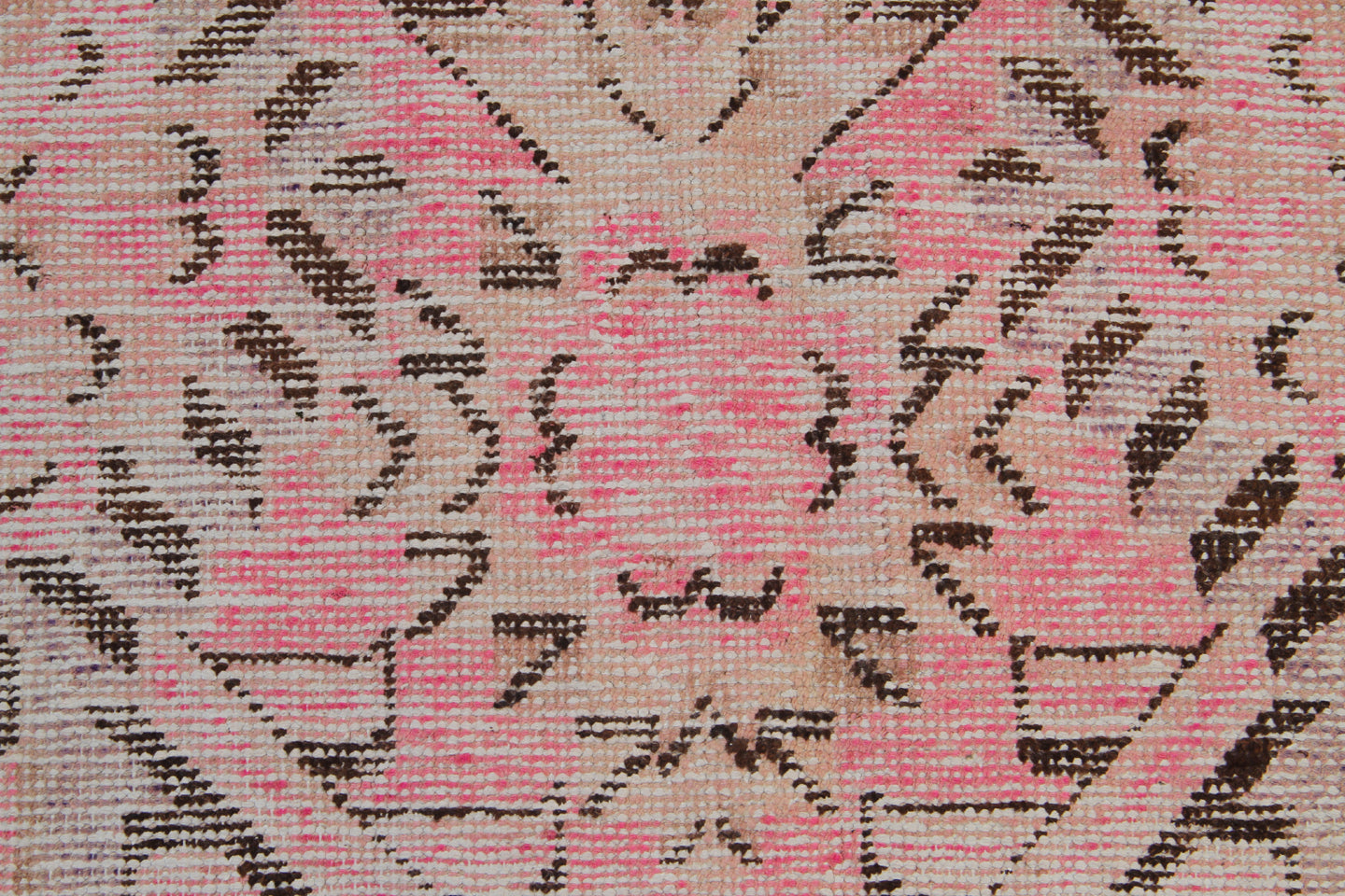 9.11 x 4.10 Vintage Pink and Black Samarkand Khotan Area Rug