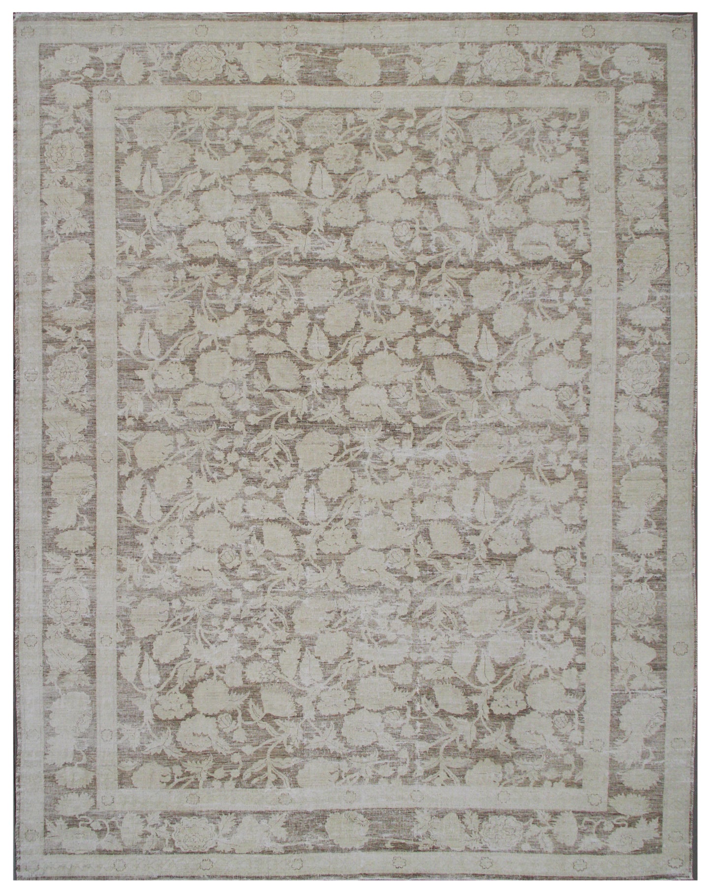 10x13 Soft Brown Beige Floral Bessarabian Design Contemporary Ariana Vintage Rug