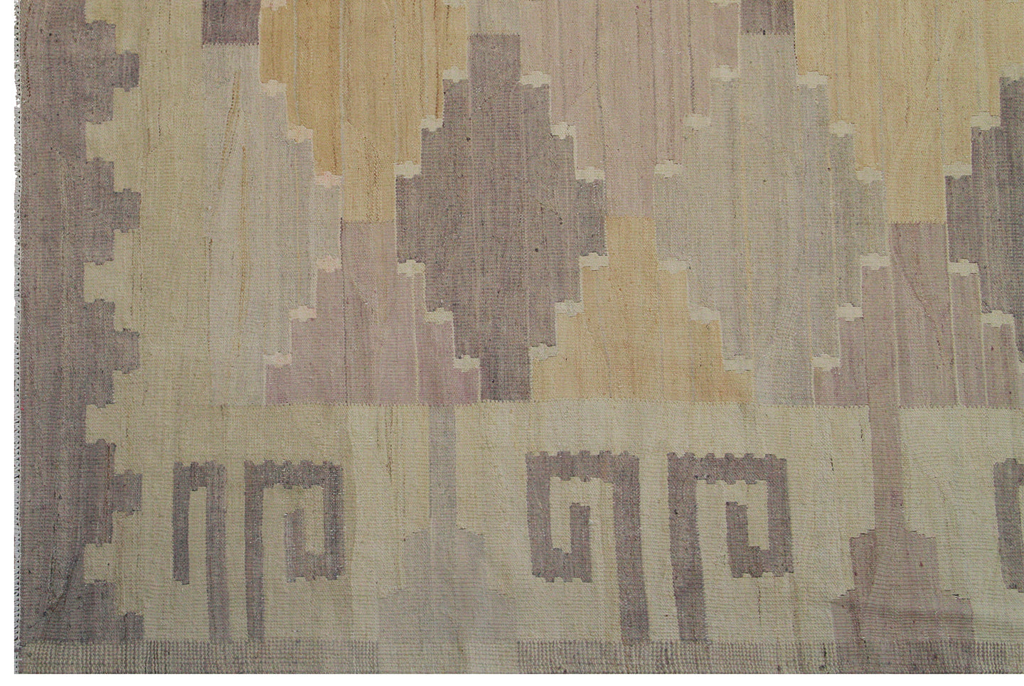 13x13 Large Square Soft Grey Yellow Purple Ivory Ariana Kilim