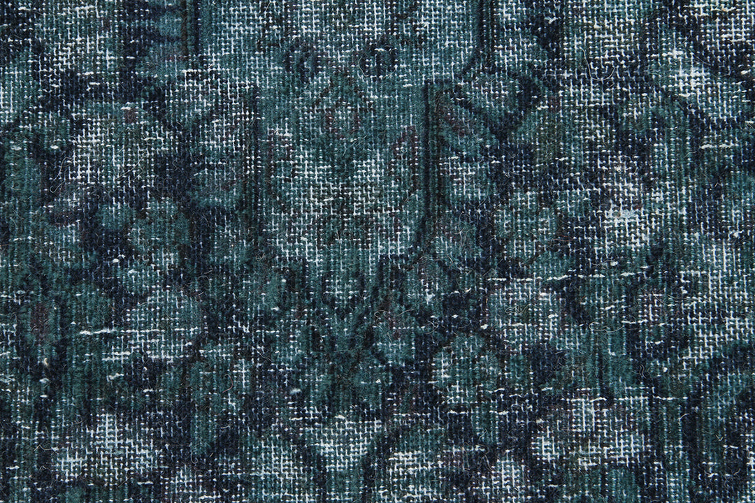 7x10 Vintage Persian Navy Blue Over-dye Area Rug