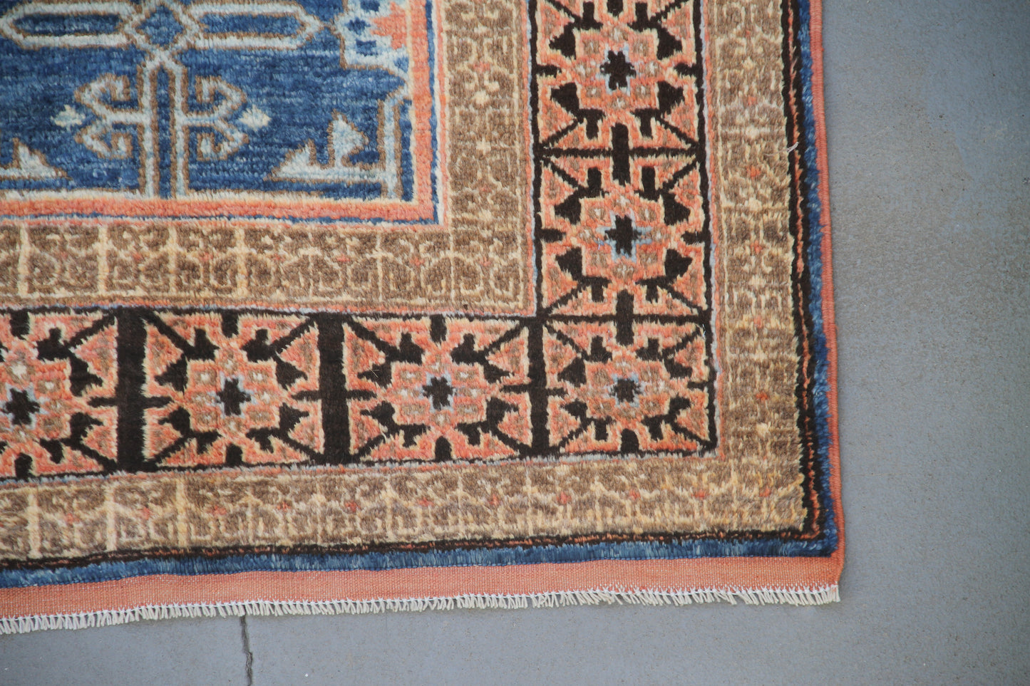 4x6 Blue Black Turkish Design Ariana Traditional Small Rug