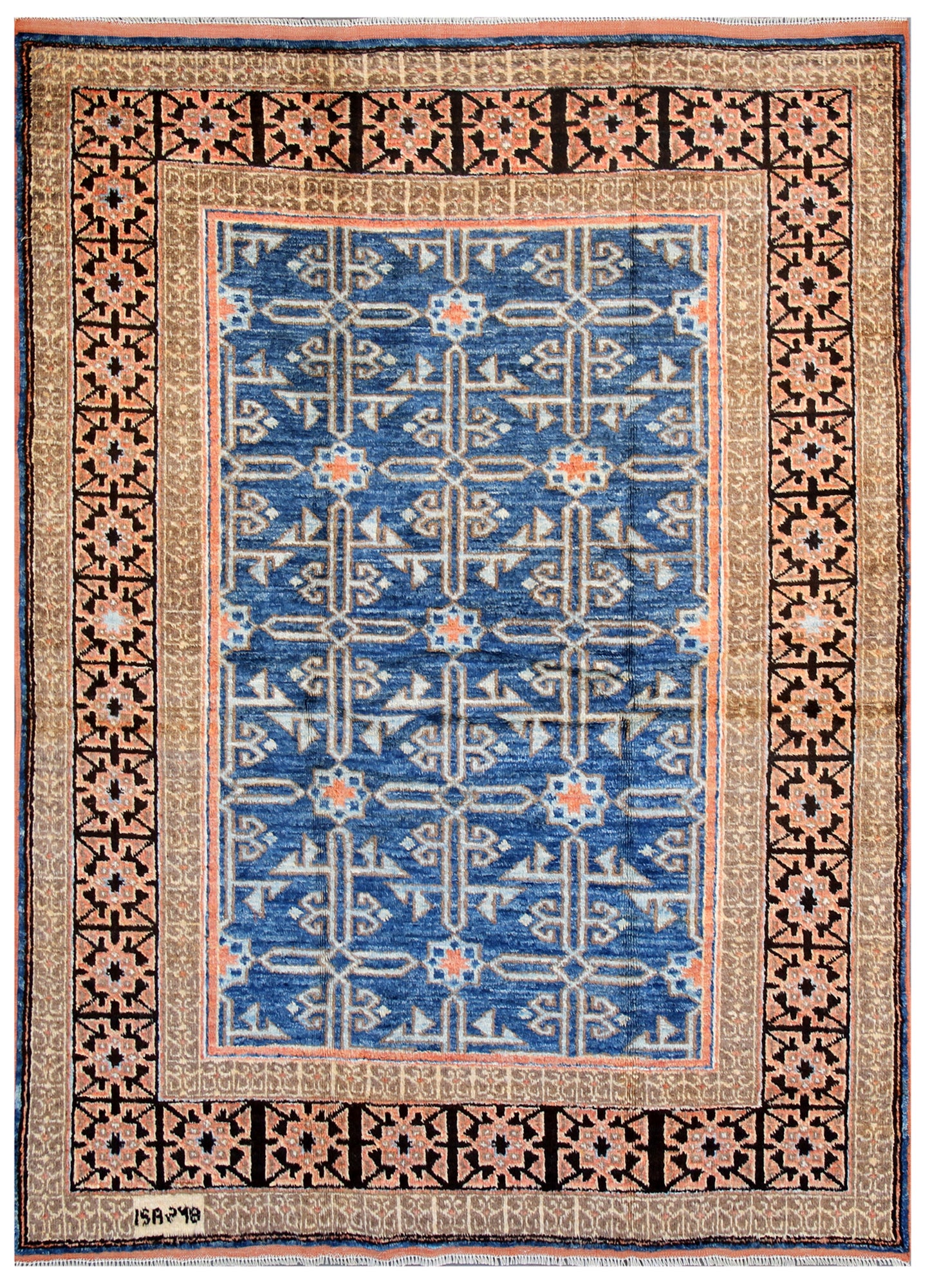 4x6 Blue Black Turkish Design Ariana Traditional Small Rug
