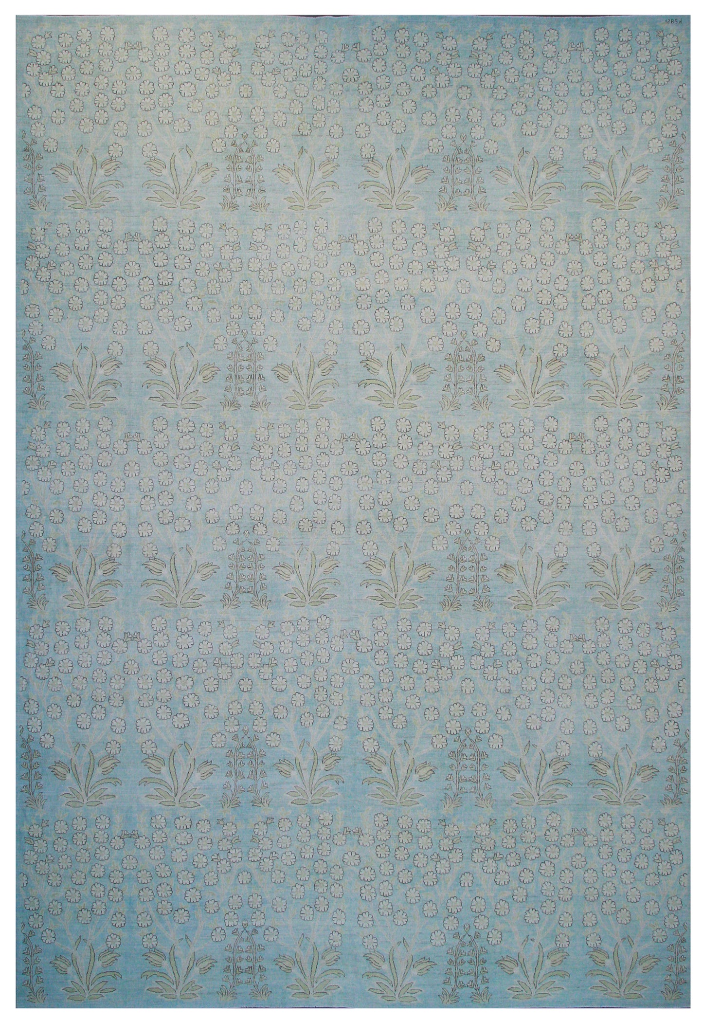 10x14 Ariana Floral Blue Ivory Tan Transitional Rug