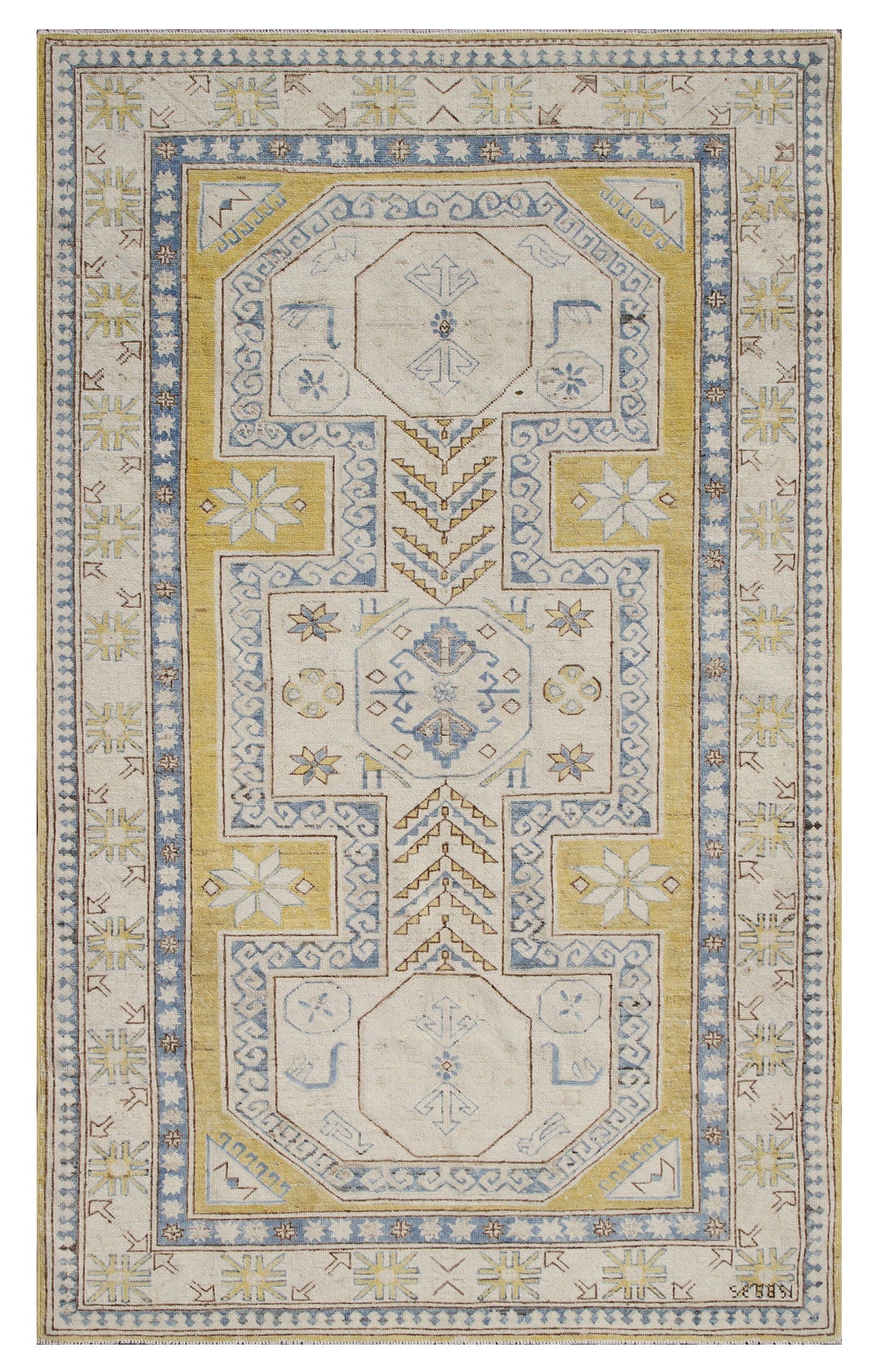4x6 Yellow Ariana Hazara Rug