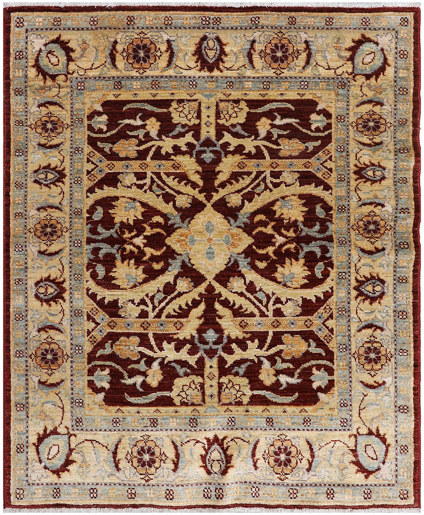 3x4 Burgundy Gold Agra Design Ariana Traditional Small Rug