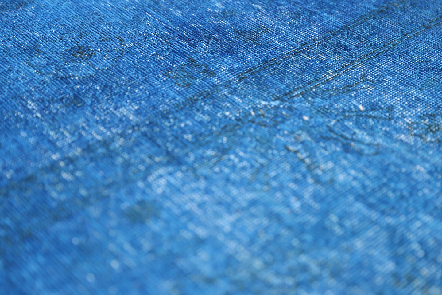 9'x12' Royal Blue Persian Tabriz Design Ariana Over-dye Rug
