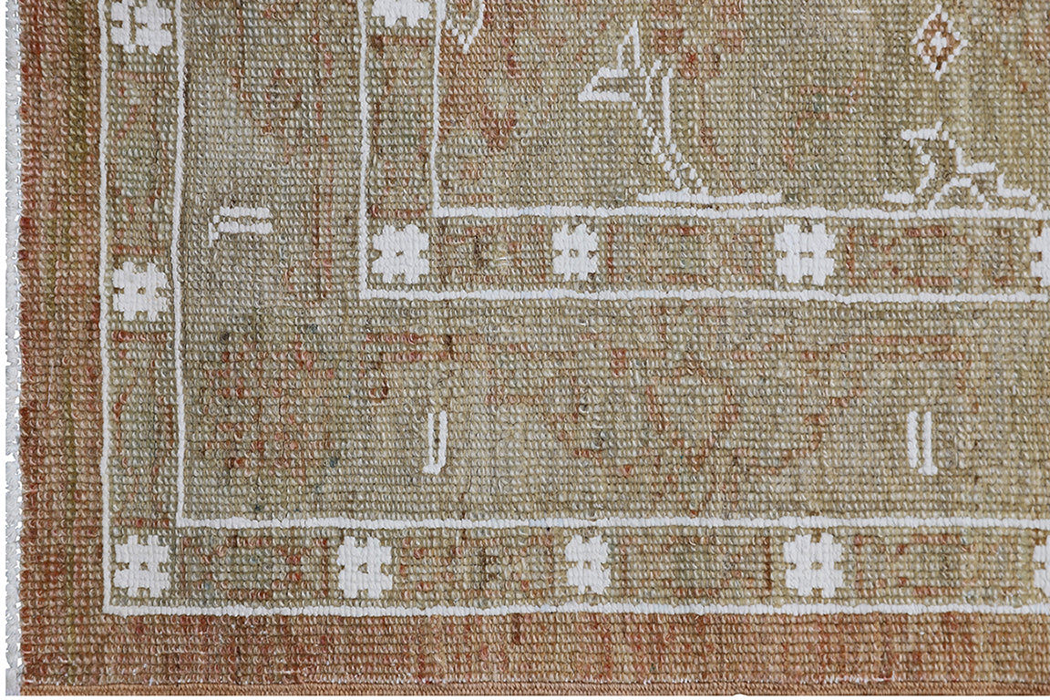 3'x10 'Ariana Caucasian Copper White Brown Hazara Runner