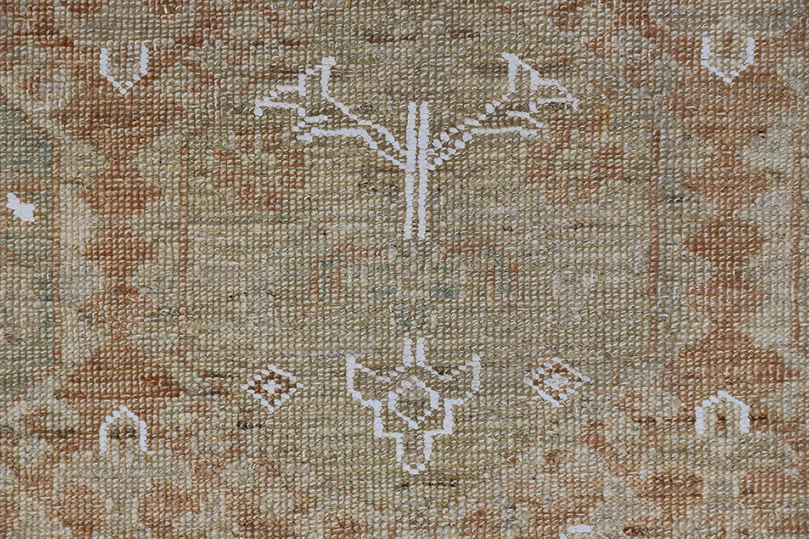 3'x10 'Ariana Caucasian Copper White Brown Hazara Runner