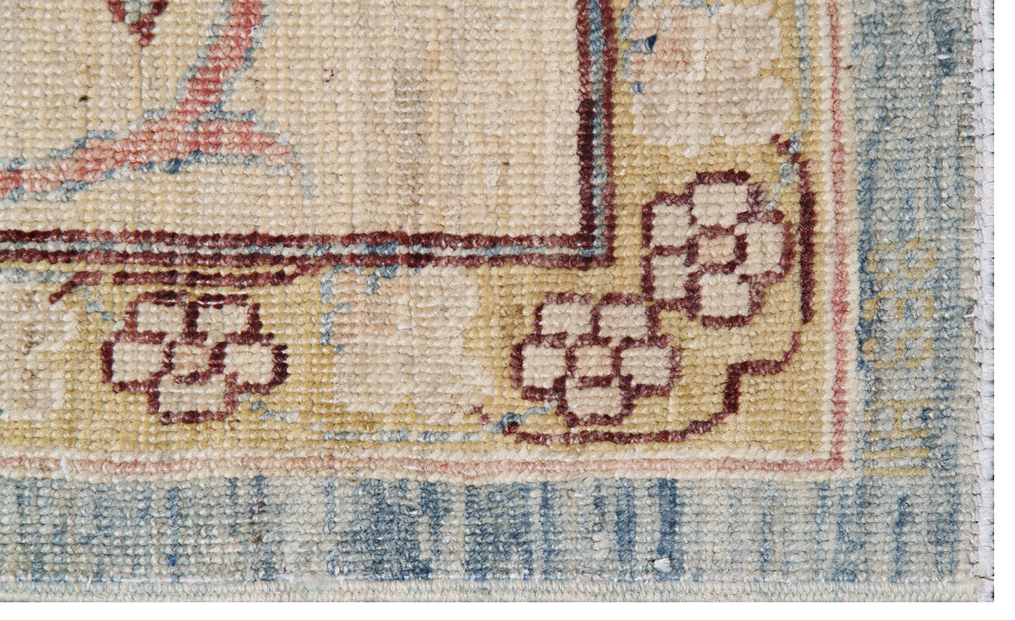 6x10 Polonaise Inspired Blue and Cream Ariana Hand-knotted Area Rug