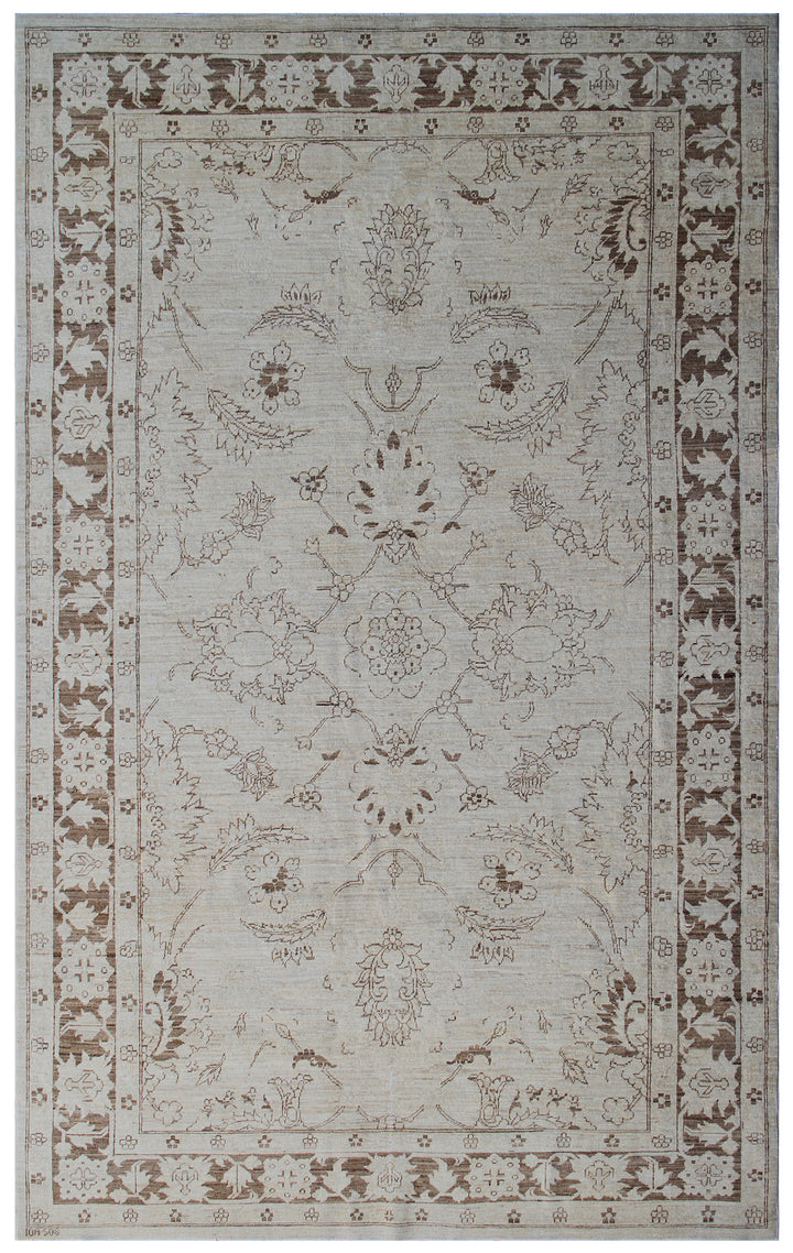 6'x9' Ariana Agra Design Ivory Brown Traditional Rug