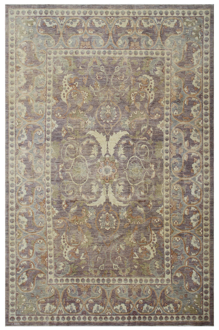 6'x9' Wool and Silk Fine Polonaise Design Ariana Luxury Area Rug