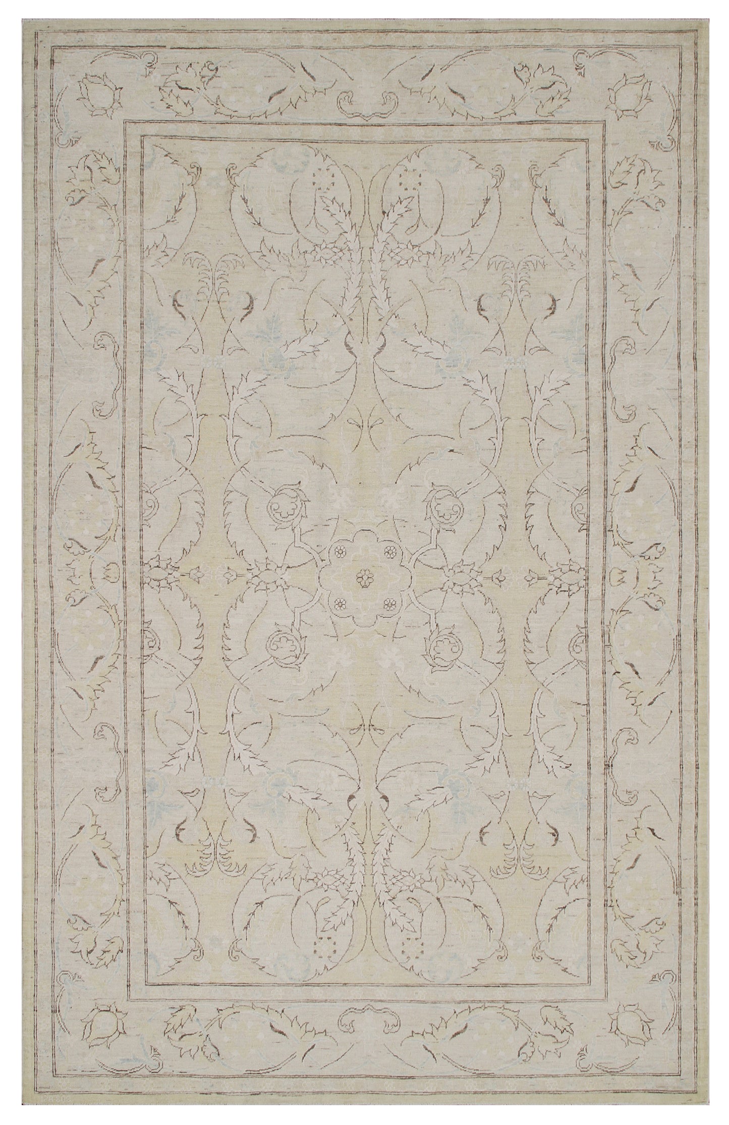 8.11 x 5.11 Ariana Fine Traditional Yellow Ivory Brown