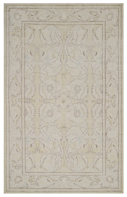 9'x6'Ariana Fine Traditional Yellow Ivory Brown Rug