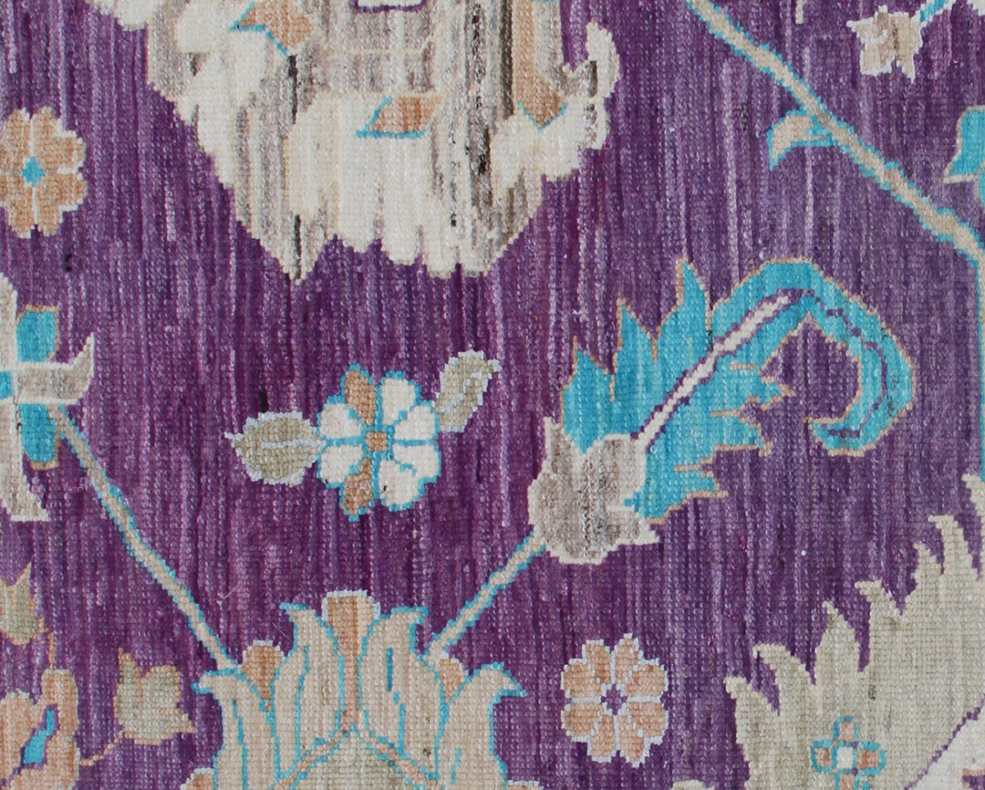 19'x30' Persian Design Palace Rug | Turquoise Amethyst Colors | Wool Rug