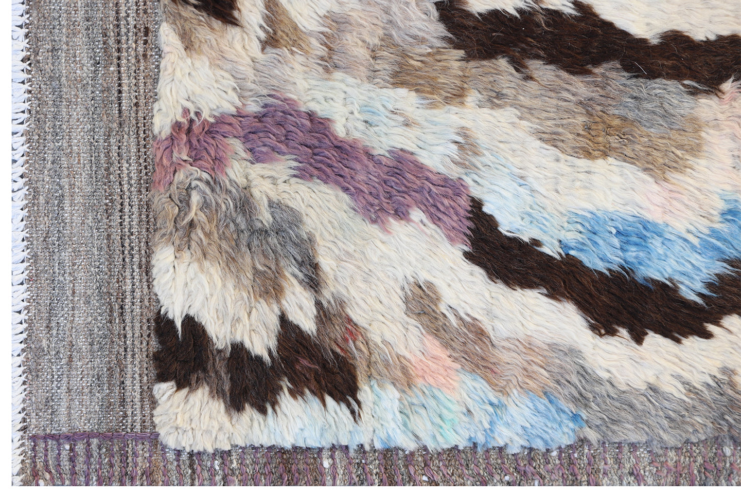 7'x10' Multi Color Abstract Contemporary Design Moroccan Style Shaggy Ariana Barchi