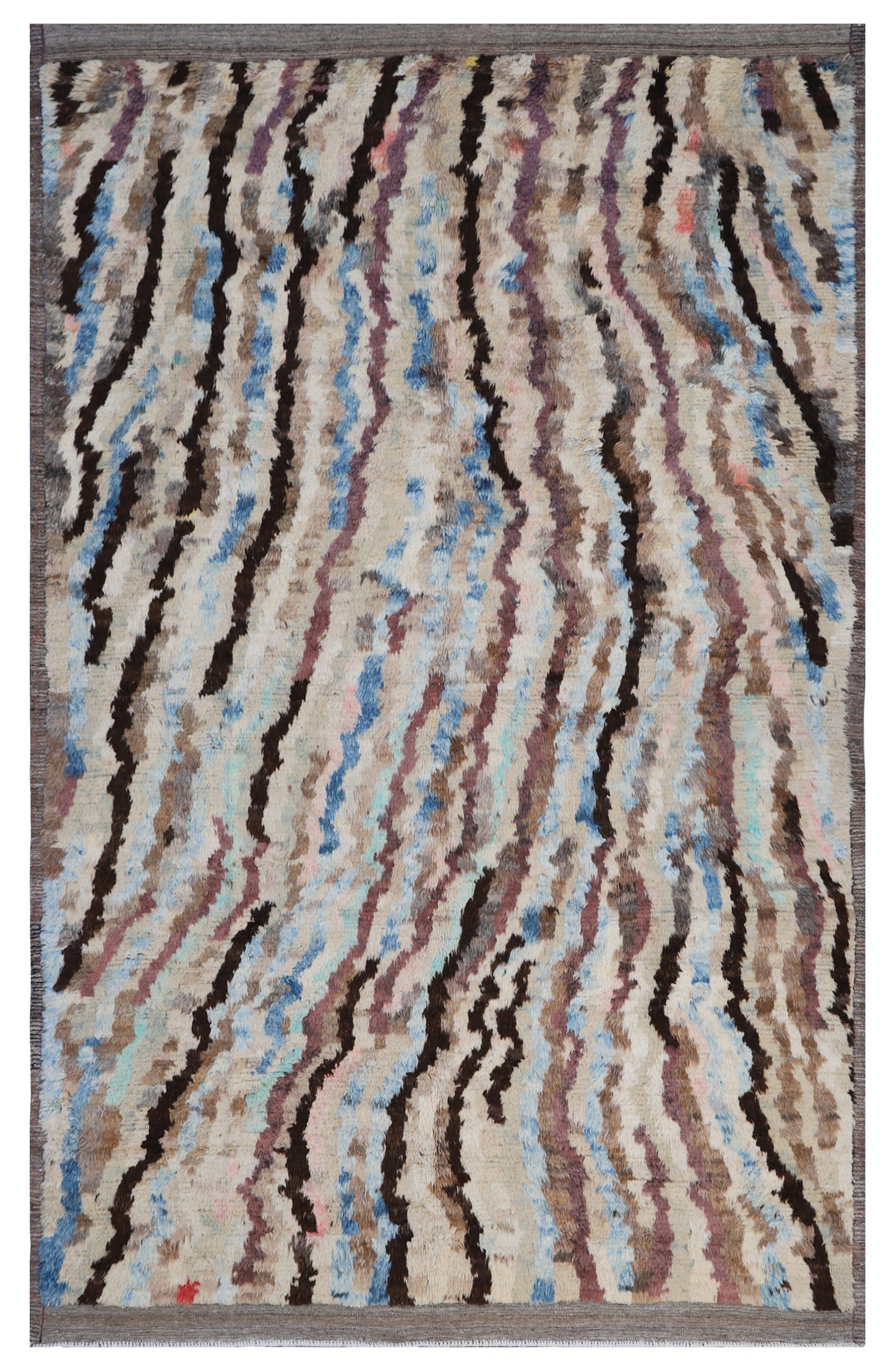 7'x10' Multi Color Abstract Contemporary Design Moroccan Style Shaggy Ariana Barchi