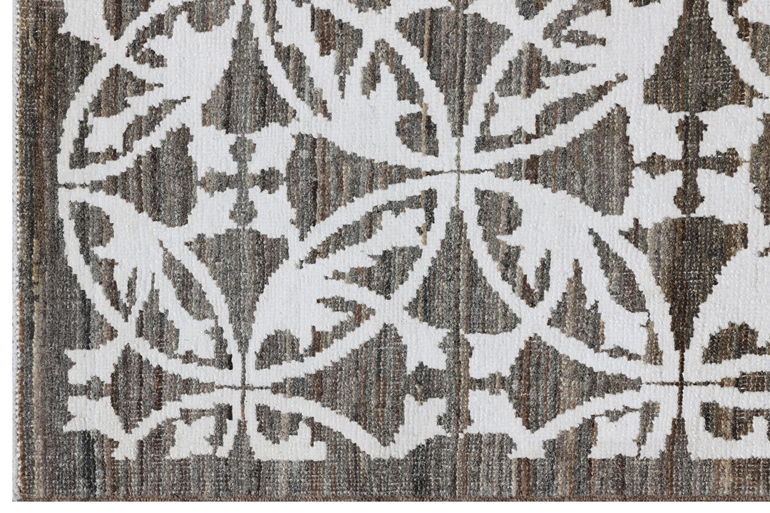9'x12' Wool Area Rug | Ariana Modern Dark Grey White Rug