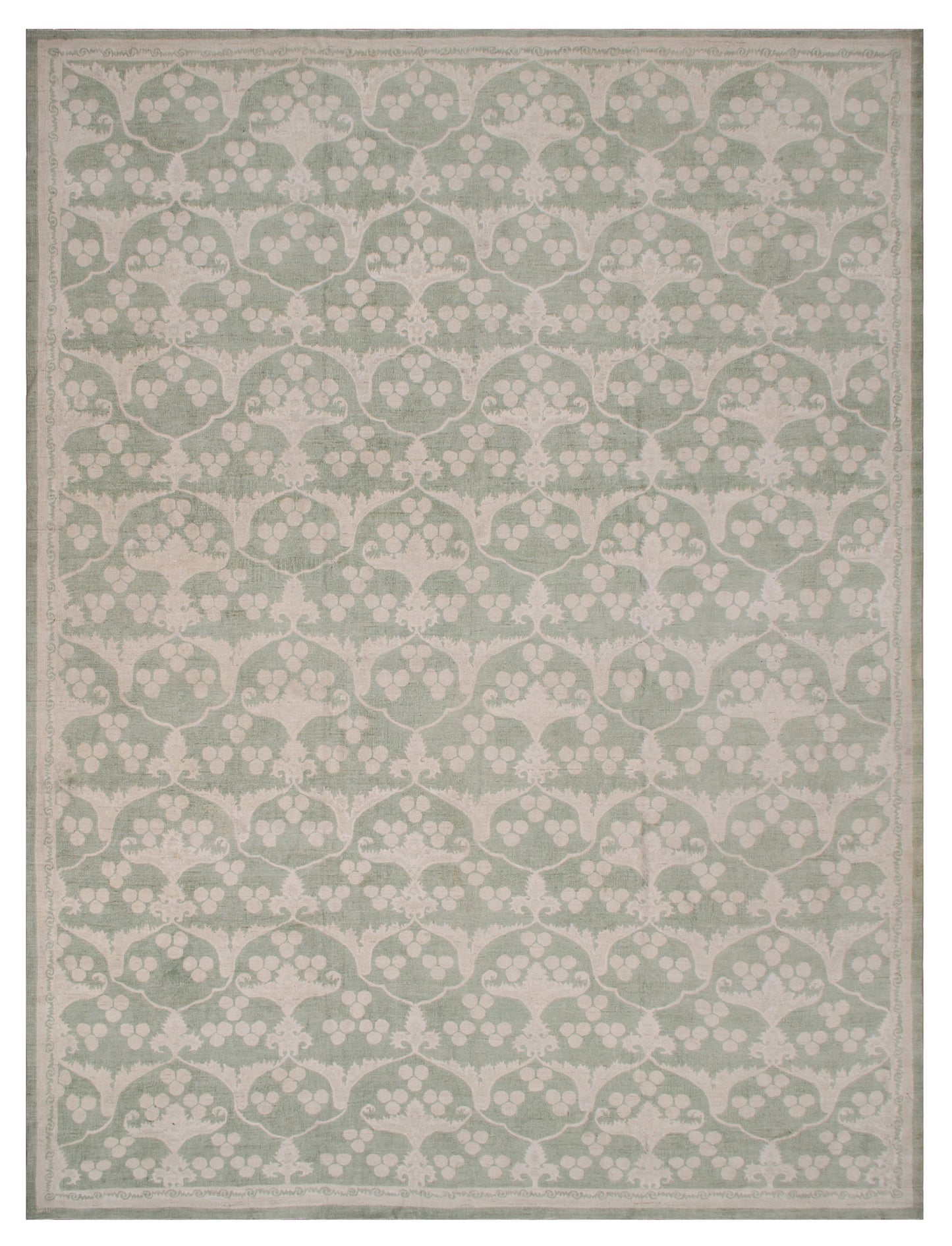10x13 Silk and Wool Ottoman Design Ariana Transitional Rug