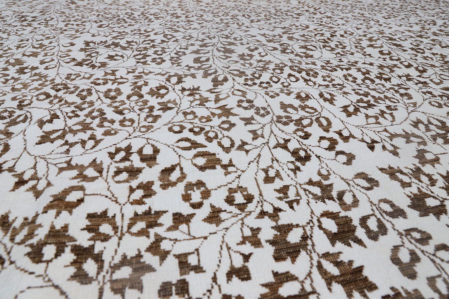 10' x 10' Ariana Transitional Mille Fleur French Design Hand Knotted Rugs Cotton and Wool