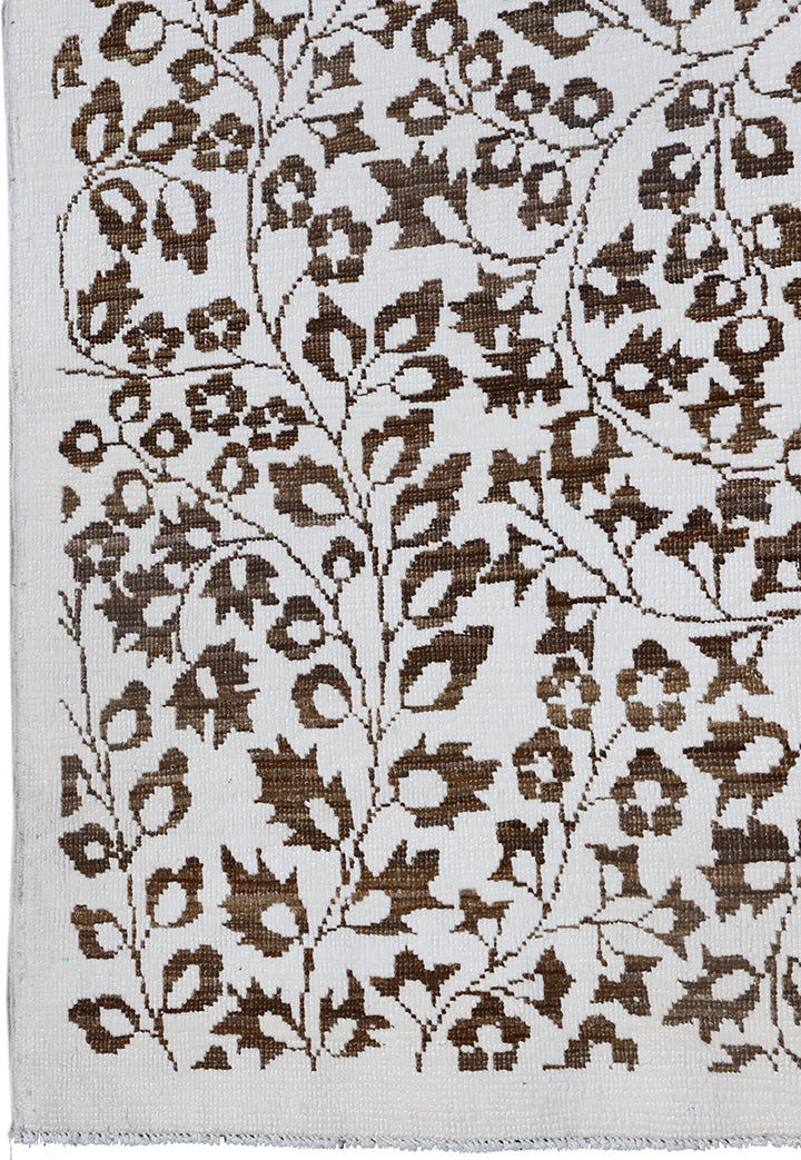 10' x 10' Ariana Transitional Mille Fleur French Design Hand Knotted Rugs Cotton and Wool
