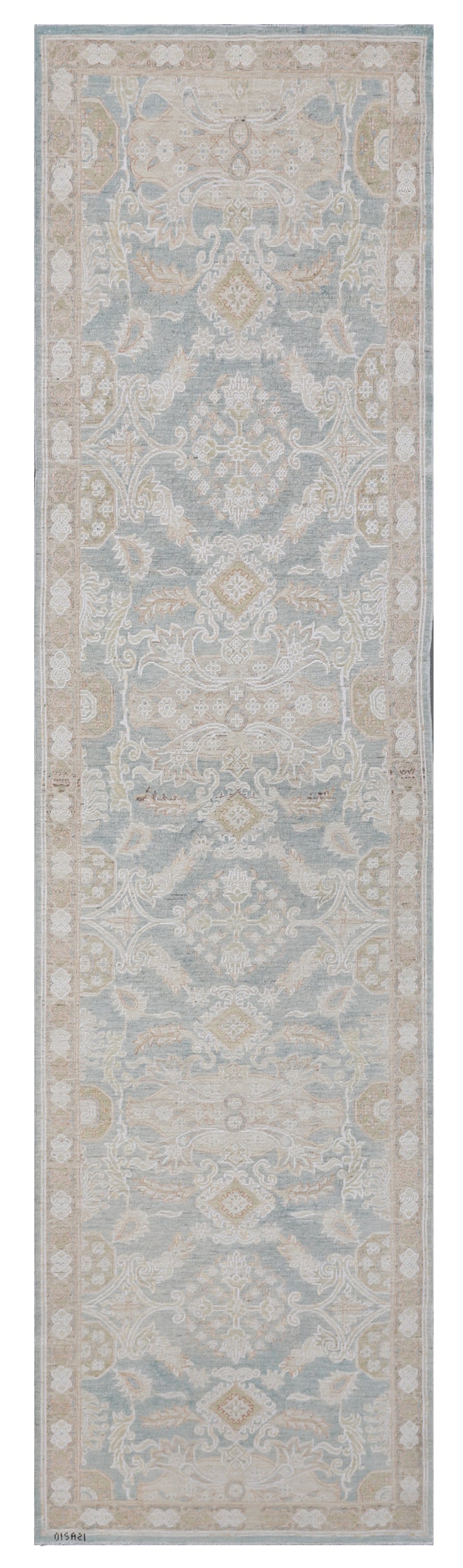 3'x12' Ariana Traditional Blue Beige Cream Agra Design Runner Rug