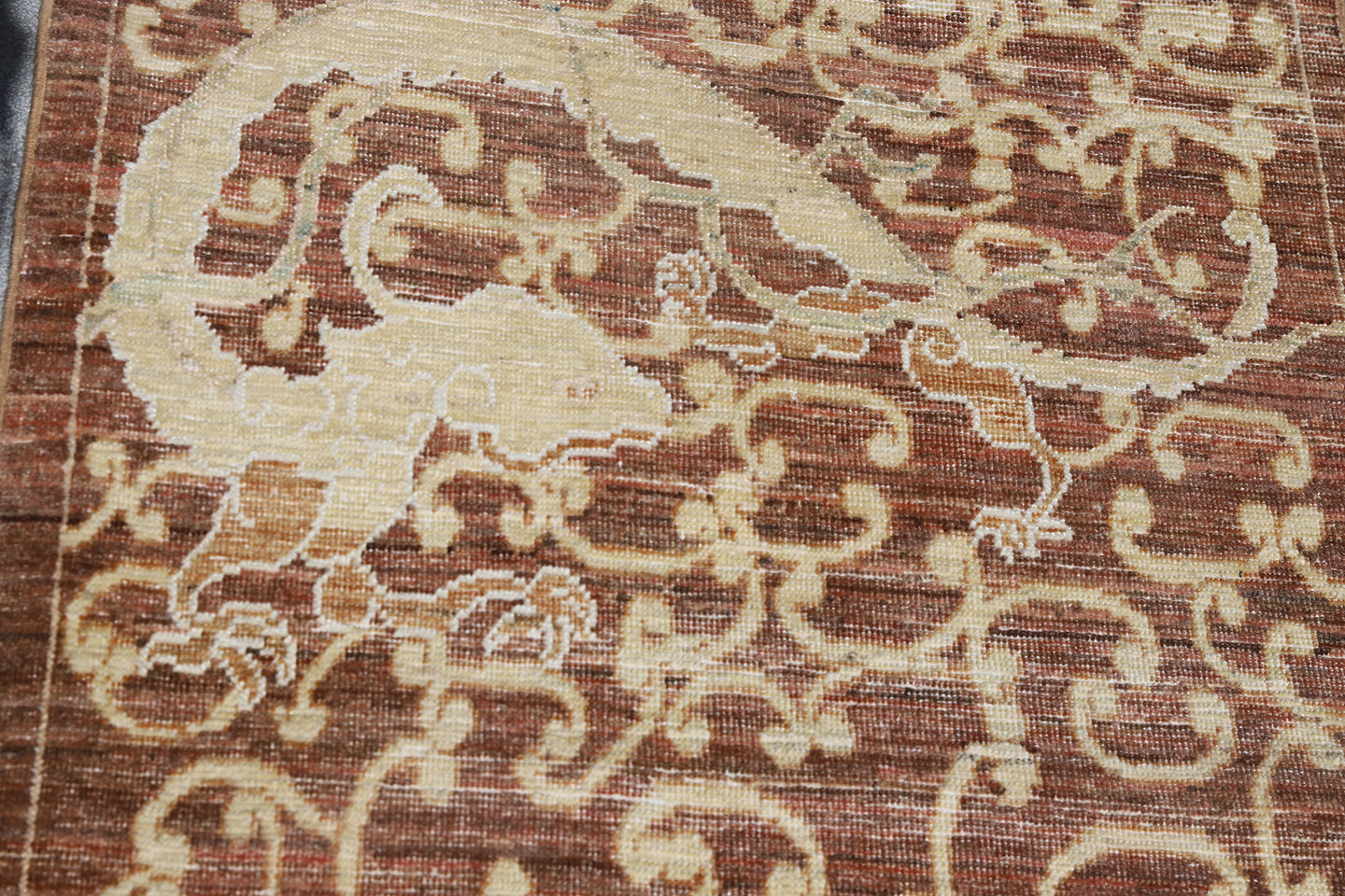 3x12 Brown Ivory Chinese Mystical Design Ariana Transitional Runner Rug