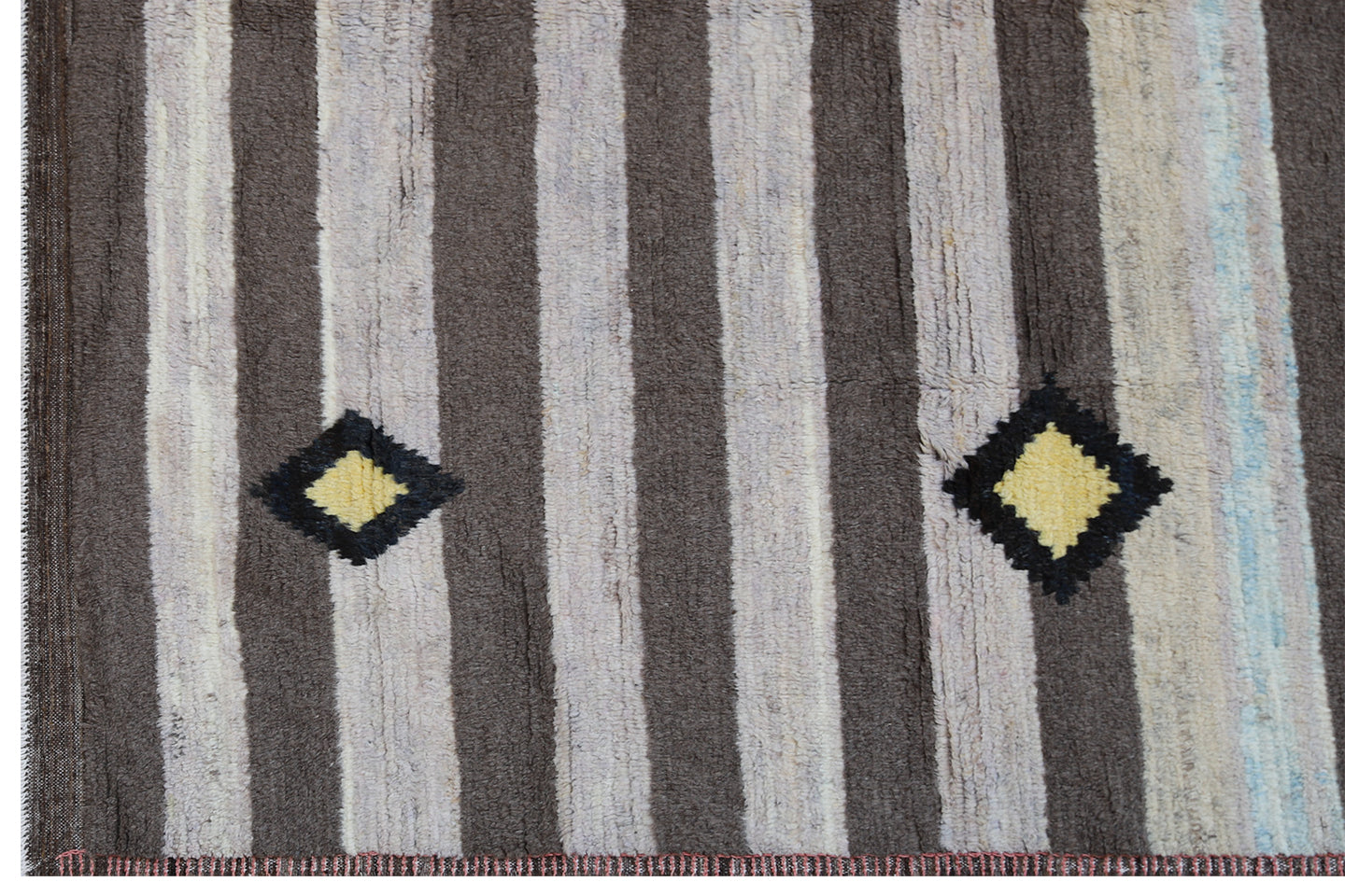 8x11 Ariana Moroccan style Striped Earth Tone Soft Shaggy Barchi Rug