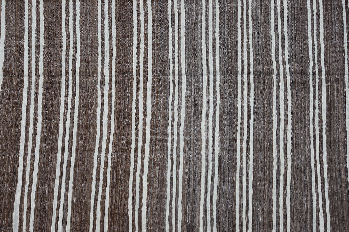 6'x9' Brown and Cream Stripe Ariana Kilim Rug