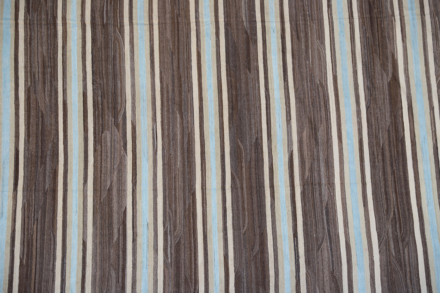 14'x20' Blue Brown Stripe Design Contemporary Ariana Kilim Large Area Rug
