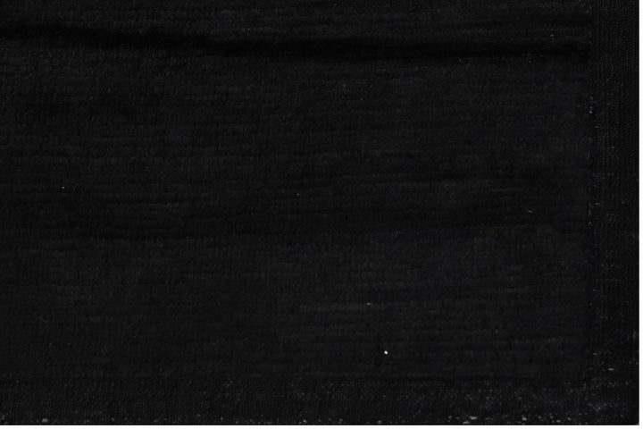 10'x15' Ariana Moroccan Style Solid Plain Black Barchi Shaggy Rug