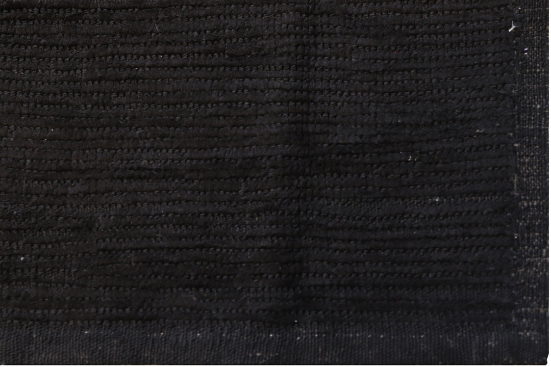 11'x13' Ariana Moroccan Style Solid Black Shaggy Barchi Rug