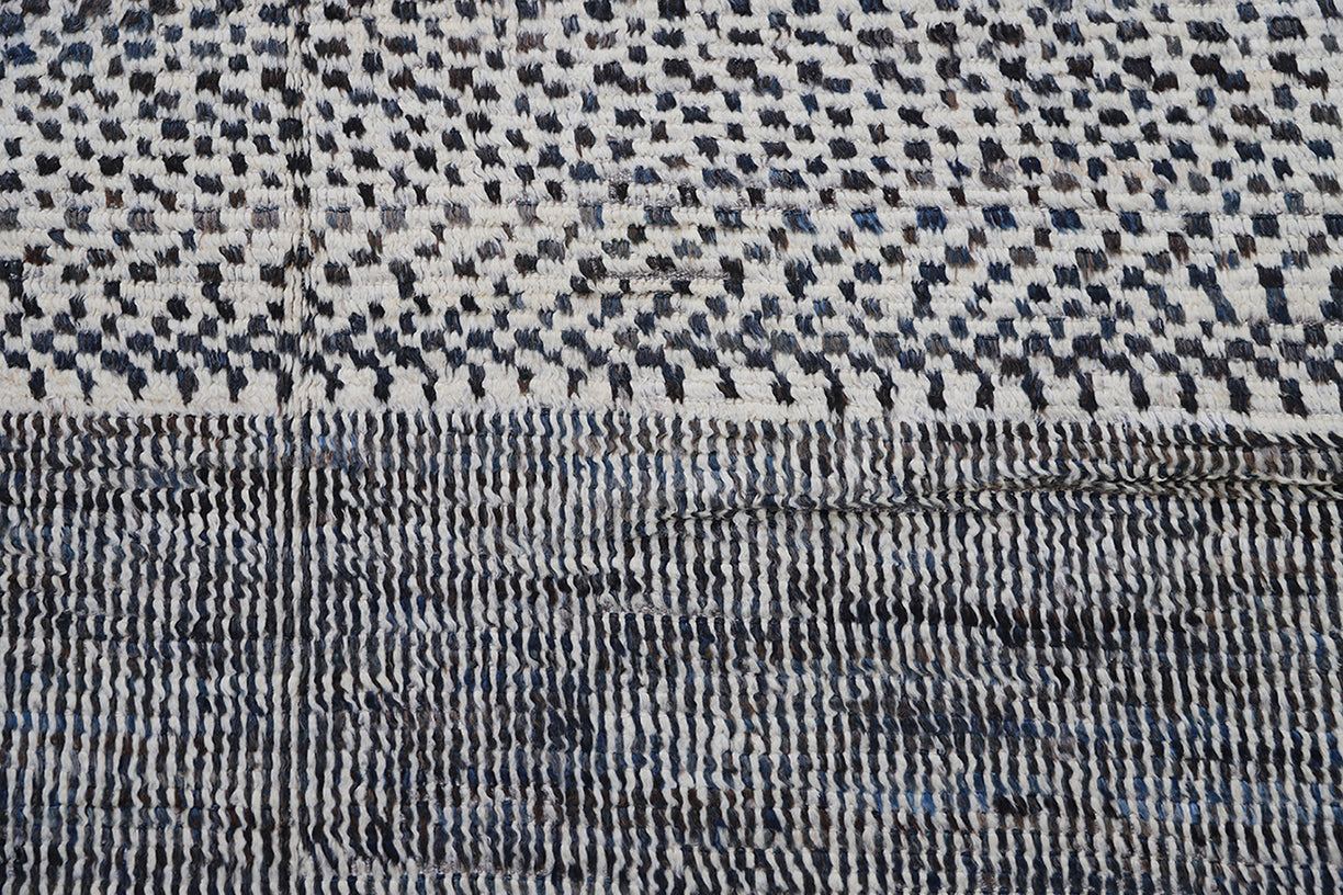 10x13 Blue and White Shaggy Moroccan Style Ariana Barchi Collection Rug