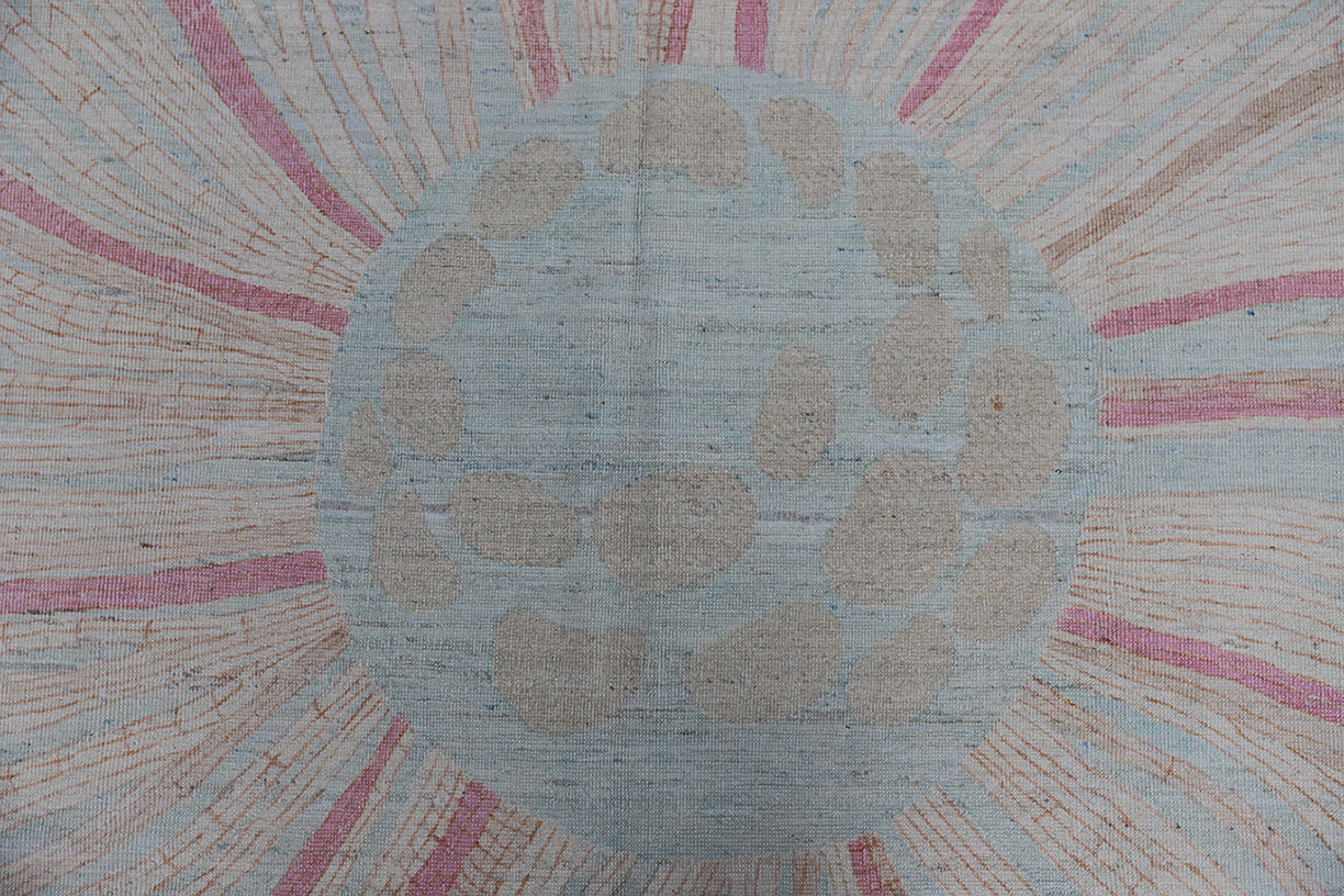 9'x12' Blue Pink Marine-Life Ariana Modern Rug