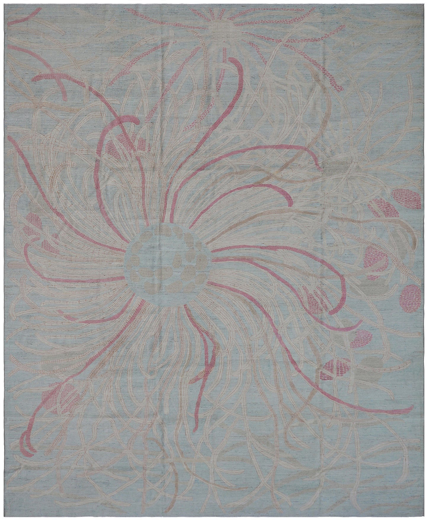 9'x12' Blue Pink Marine-Life Ariana Modern Rug