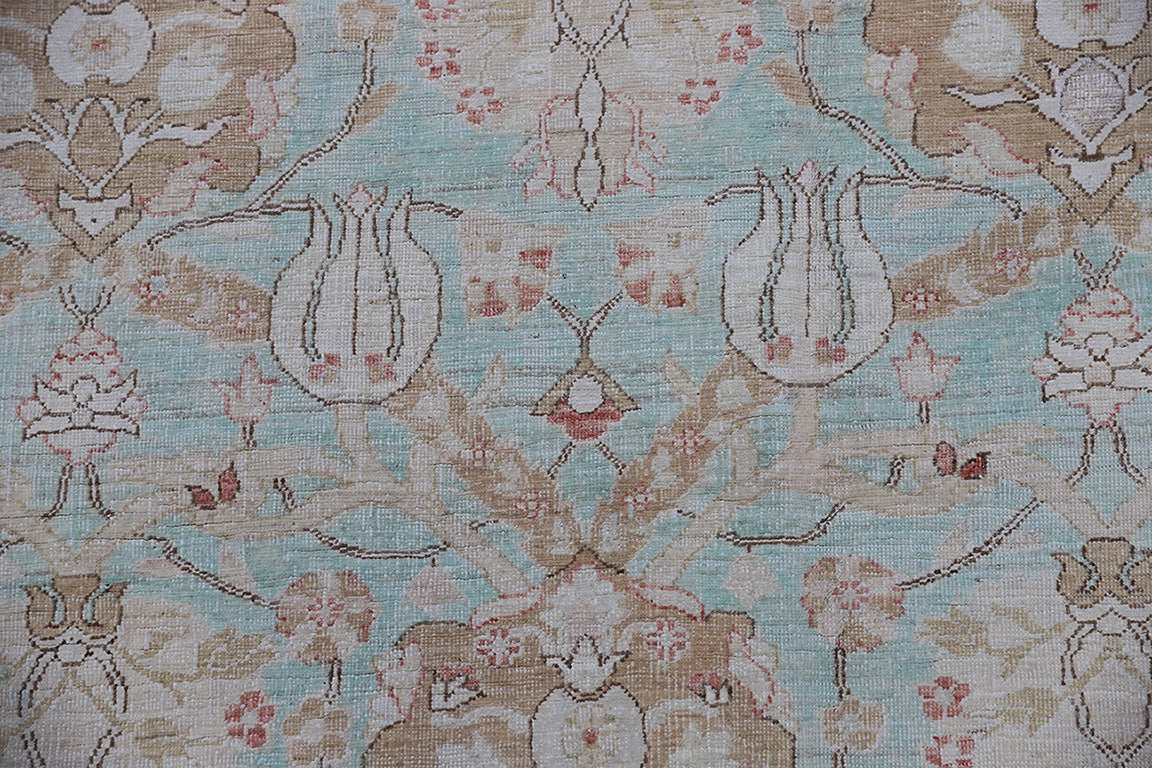 8'x10' Blue and Brown Ottoman Design Ariana Transitional Rug