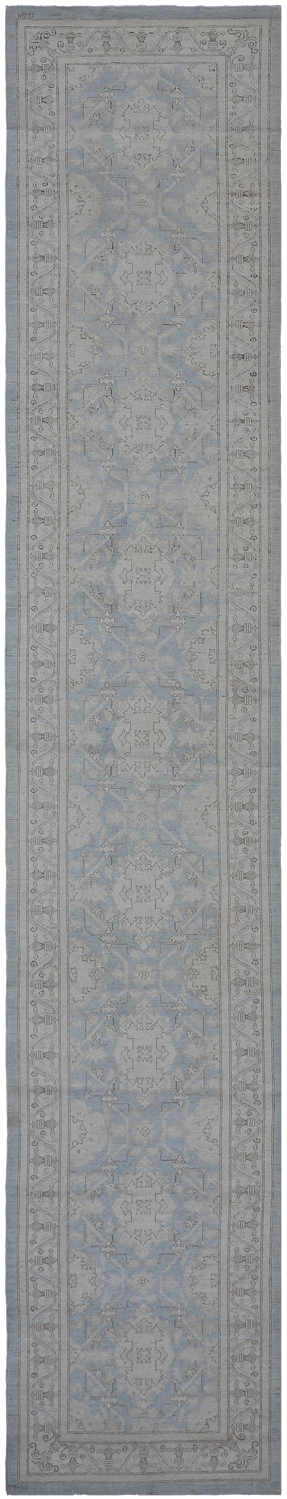 3x16 Blue White Agra Design Ariana Transitional Collection Runner Rug