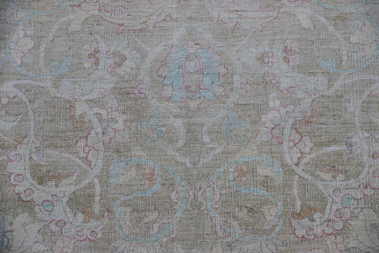 5'x7'Ariana Fine Quality Gold Silver Blue Wool and Silk Luxury Polonaise Design Rug
