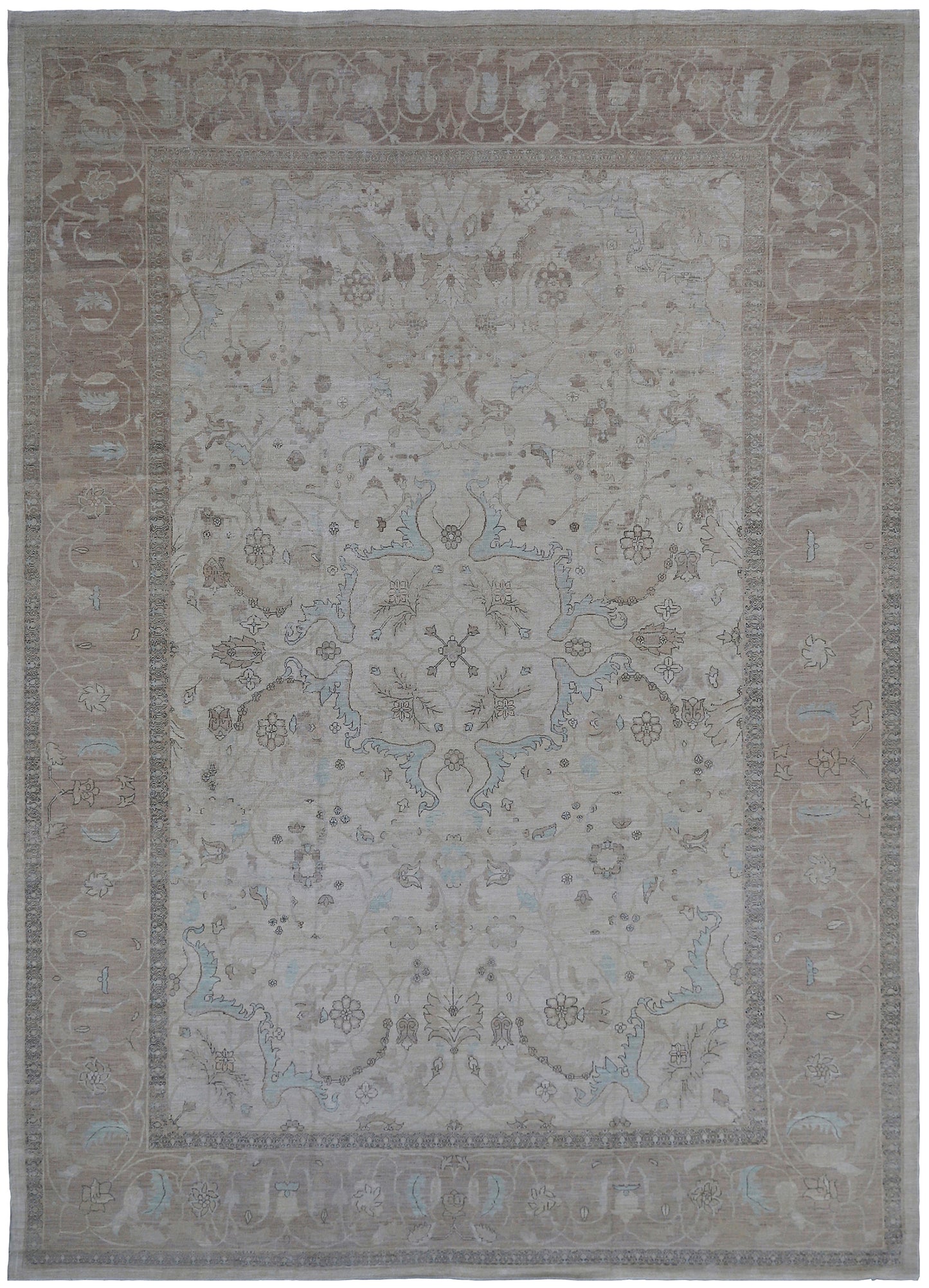 10x14 Ivory White Mauve Blue Polonaise Design Ariana Luxury Collection Rug
