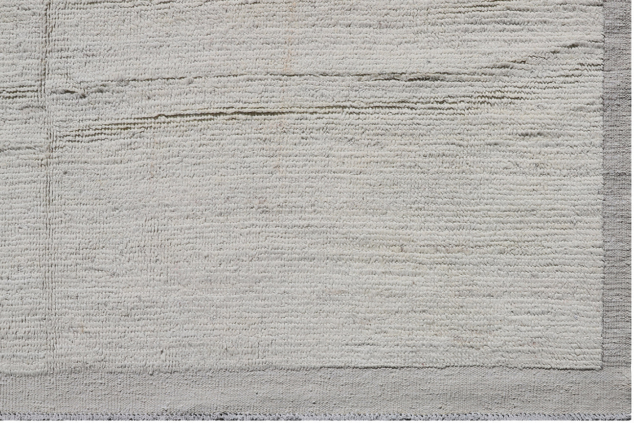16x22 Solid Ivory Ariana Barchi Shag Modern Rug