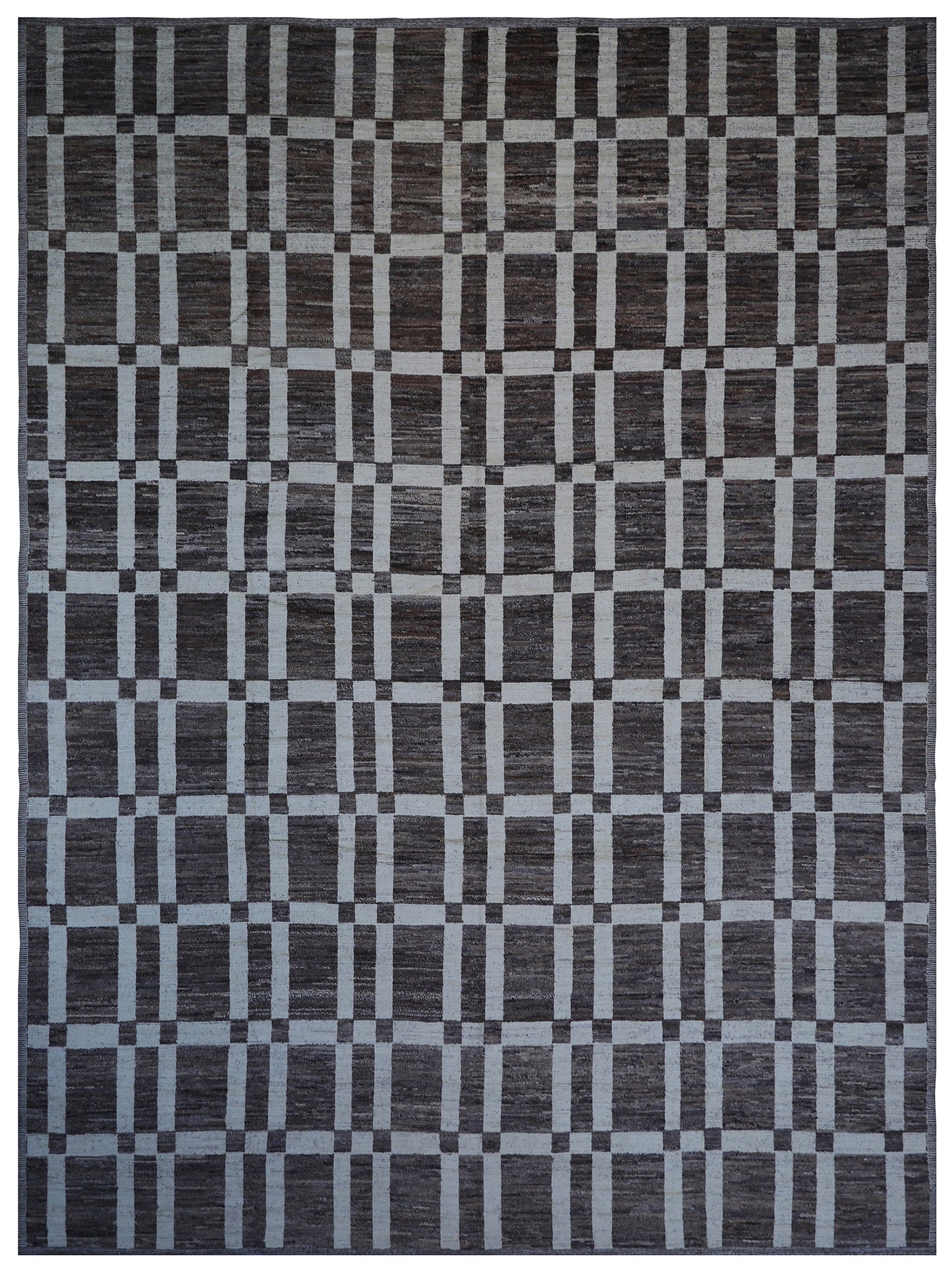 14'x20' Large Ariana Moroccan Geometric Brown and Ivory Barchi Rug