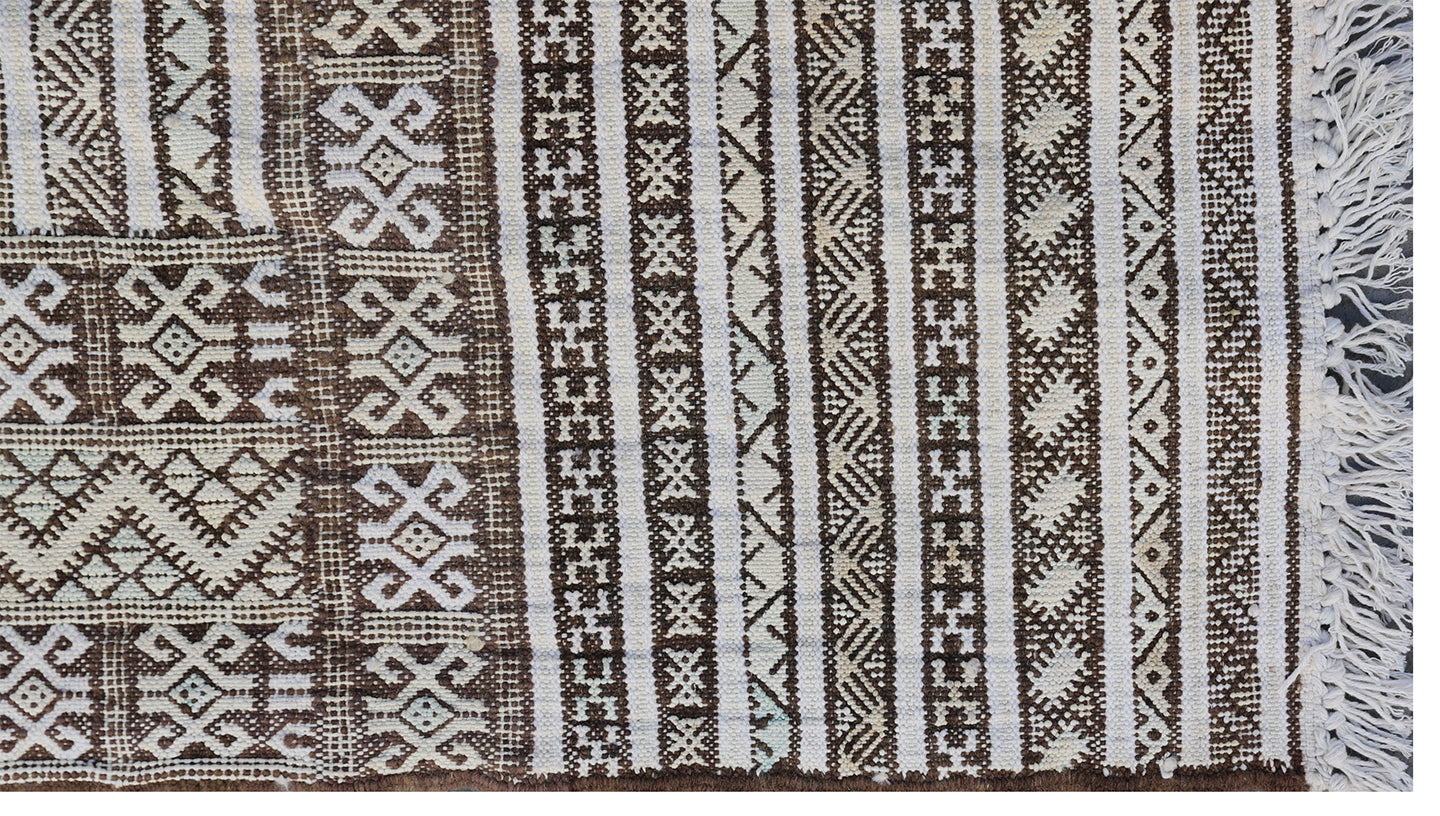 10x16 Soft Color Vintage Moroccan Embroidered Kilim