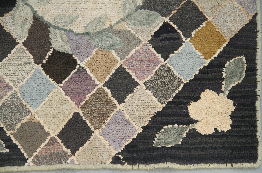 Antique Vintage American Hooked Rug